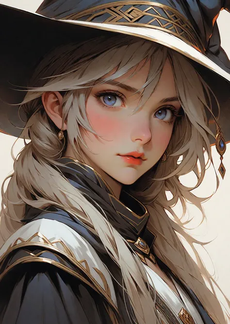 1 female mage
detailed face 
 concept art 
 fantasy
anime manga-comic  sketch
gradient 
by Akihiko Yoshida