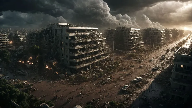 Imagine a world devastated by an apocalyptic event where extreme weather, such as petrifying hailstorms ,scorching heatwaves ,blistering sandstorms ,spectral tempests ,electrified tornadoes , ravages the land. In this nightmarish reality, survivors must build resilient weather-resistant cities . As they struggle to endure the relentless meteorological chaos, they will encounter lost technology remnants , while making decisions with far-reaching consequences . Explore the emotions of desperation, adaptability, and the resilience of humanity in a world forever reshaped by catastrophic weather.
(photorealism, photorealistic, detailed faces, intricate details, 8k)
<lora:add-detail-xl:2> <lora:sdxl_offset_example_v10:1> <lora:xl_more_art-full_v1:0.5>