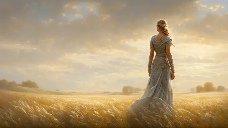 full body portrait,
1girl, the goddess Freya standing in the fast fields of folkvang,
masterpiece, intricate details, very detailed, high quality, dramatic light,