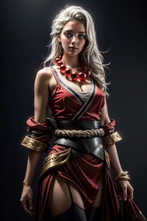 (masterpiece, best quality), intricate details, (Best quality)), ((masterpiece)), ((realistic)), (hyperrealism:1.2), (fractal art:1.2),
<lyco:GoodHands-beta2:0.8>
1girl, <lora:Diana_LOL:0.8> blood moon diana, 1girl, kimono, bead necklace, rope, detached sleeves, bare shoulders, cleavage, (white hair:1.2), long hair, thigh highs,
(perfect face:1.3), extreme detailed eyes, colorful, highest detailed,
vibrant colors, high contrast,
<lora:add_detail:1>, (8K UHD:1.2), (photorealistic:1.2),