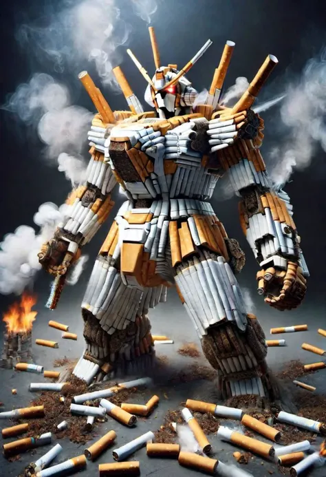 ral-cigarette, 8K, GUNDAM, dynamic pose, 10 heads tall, depth of field