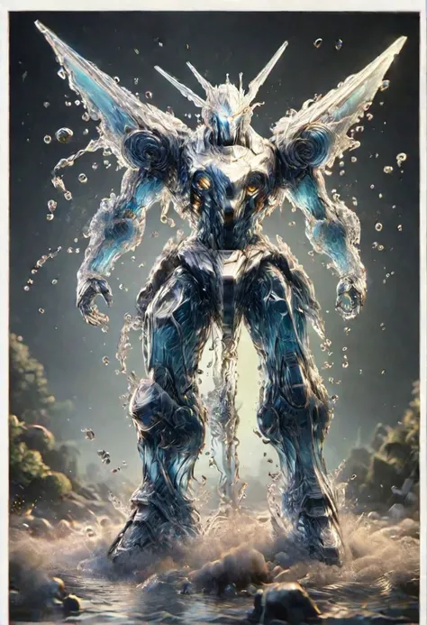 watce, 8K, GUNDAM, dynamic pose, 10 heads tall, depth of field