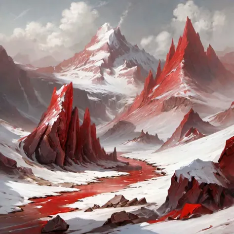 masterpiece, best quality, <lora:redice-concept-richy-v1_1:1> redice, red glacier, mountain, red theme