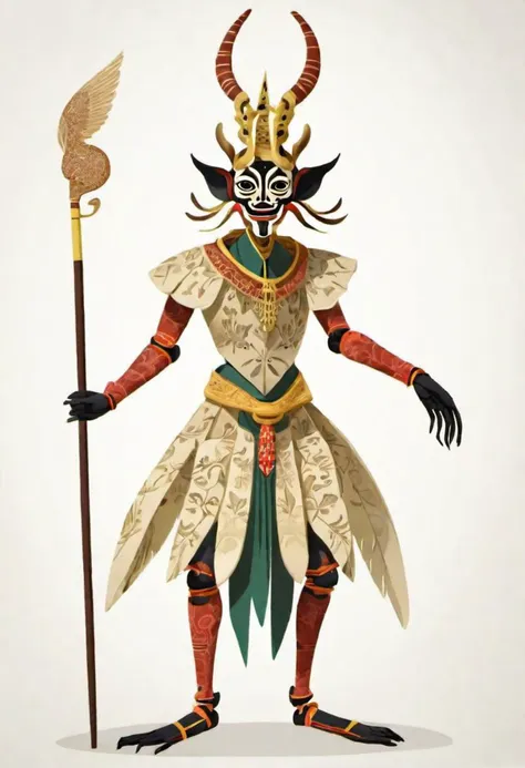 Haida voynich wayang, minimalist photorealistic character