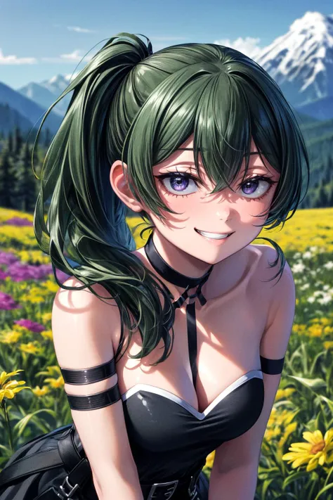 (masterpiece, best quality, detailed), 1girl, solo, looking at viewer, UbelFrieren, purple eyes, side ponytail,
<lora:AncientVikings:0.9>, ancient viking, viking helmet, horned helmet, fur trim, helmet, outdoors, wheat, wheat field, sky, cloud, wind, leaning forward, adjusting hair, hand in own hair, hand on own thigh, from above, smile, open mouth, teeth, v-shaped eyebrows