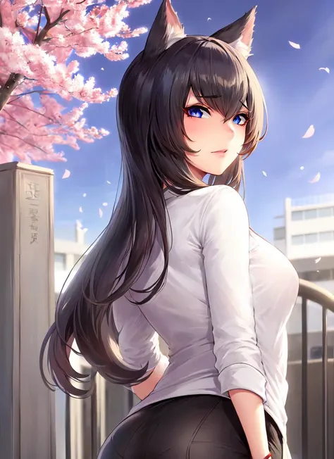 ((best quality)), ((highly detailed)), masterpiece, absurdres, (detailed eyes, deep eyes), (1girl), upper body, (rat girl), rat ears, rat tail, (<lora:school_outdoors_v0.2:1>, at a school, building, gate, fence, trees, cherry blossoms, midnight, night sky, stars, full moon), <lora:CianyoHentaiStyle:.6>, CianyoHentaiStyle