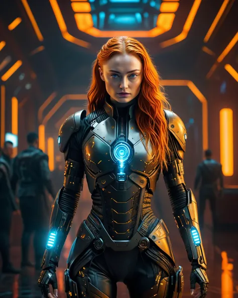 (masterpiece), , (extremely detailed), (cinematic lighting),(silicone skin texture), (hyperrealistic), (photography),
alluring Sophie Turner, Cyberpunk Hotel Hall, Cyberpunk soldier glowing outfit, electric wand in hand <lora:DonMCyb3rN3cr0XL:0.8> DonMCyb3rN3cr0XL , techno-witch, cyborg, occultist