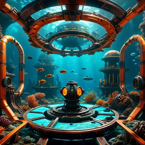 ((best quality)), ((masterpiece)), ((realistic,digital art)), (hyper detailed), DonMCyb3rN3cr0XL Underwater Base, octane rendering, raytracing, volumetric lighting, Backlit,Rim Lighting, 8K, HDR, <lora:DonMCyb3rN3cr0XL-000009:0.9>
