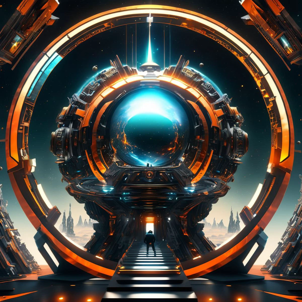 ((best quality)), ((masterpiece)), ((realistic,digital art)), (hyper detailed), DonMCyb3rN3cr0XL Astral Projection, Interstellar, Parallax, Celestial Sphere}, octane rendering, raytracing, volumetric lighting, Backlit,Rim Lighting, 8K, HDR, <lora:DonMCyb3rN3cr0XL-000014:0.7>