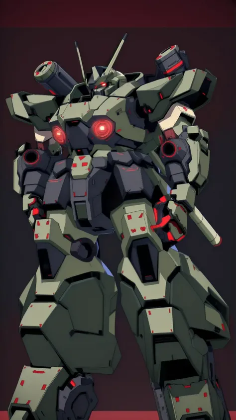 ((masterpiece)), MRS, heavy mech with massive and strong design, red glowing eye, highly detailed, heroic parts:0.5 , military parts, dynamic pose, highly detailed, full armor, <lora:srd_v2_5:0.8>, <lora:JdotKdot:1.0>, v-fin,