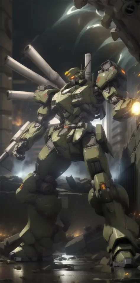 ((masterpiece)),(MRS:1.5), a (((heavy mech))) with massive and strong design, glowing eyes, full body, highly detailed,(heroic parts:0.5),(military parts:1.5), (dynamic pose:1.2),(highly detailed full armor:1.2), (battlefield:1.2), explosion, stray bullet,<lora:srd_v2_5:0.8>