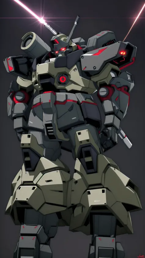 ((masterpiece)), MRS, heavy mech with massive and strong design, red glowing eye, highly detailed, heroic parts:0.5 , military parts, dynamic pose, highly detailed, full armor, <lora:srd_v2_5:0.8>, <lora:JdotKdot:1.0>, v-fin,