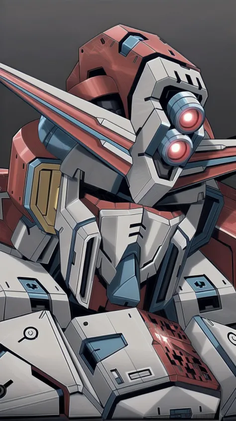 ((masterpiece)), MRS, heavy mech with massive and strong design, red glowing eye, highly detailed, heroic parts:0.5 , military parts, dynamic pose, highly detailed, full armor, <lora:srd_v2_5:0.8>, v-fin, <lora:add_detail:1.0>, <lora:Helltaker:0.45>