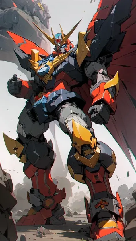 ((masterpiece)),(SRS), a (((super robot))) with sleek and menacing design, glowing eyes, full body, highly detailed,(heroic parts:1.5),(highly detailed full armor:1.2)<lora:srd_v1_5_:1>