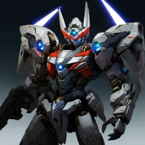 <lora:srd_v1_5:0.8>,MRS,colorful,a robot, best quality,highly detailed, ultra-detailed, masterpiece, 8k wallpaper,blue eyes, absurdres, highres, super fine illustration, absurdres, solo, game cg, lord,at night, (blacklight:1), (detailed beautiful face and eyes:1.0), command spell,mask,mechanical parts, robot joints, full armor,mecha,mecha design by Armored Core,CR1.2 , <lora:A-RandomSuper[mecha musume,mechanical parts,super robot joints,headgear,full armor]:0.4>, holding gun, <lora:mecha_offset:0.4> , cowboy shot,