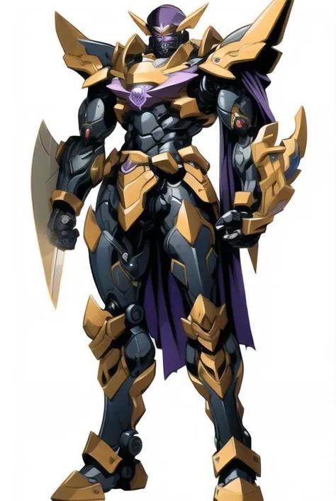 ((masterpiece)),(illustration), (SRS:1.5), mecha, glowing eyes, full body, highly detailed, (heroic parts:1.5),(highly detailed full armor:1.2),mechanical parts, robot joints,<lora:srd_v1_5:1>,white background, simple background