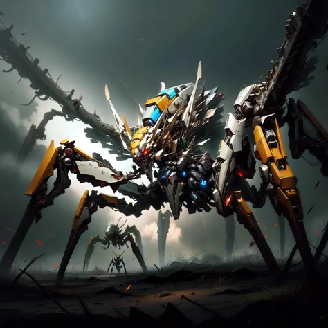 arachnophobiaAI, RRS spider mech <lora:ArachnoPhobiaAI:0.8> <lora:srd_v1_5:1>