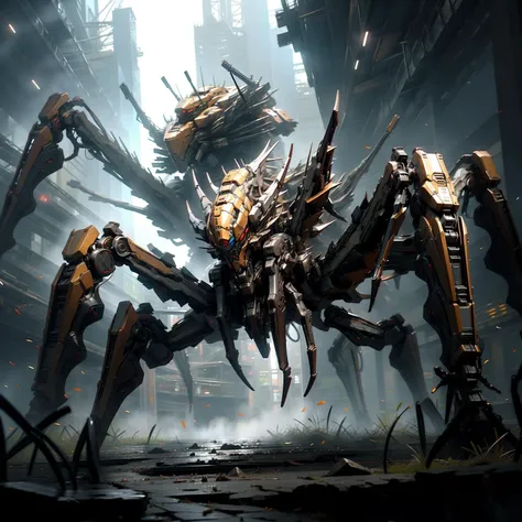 arachnophobiaAI, RRS spider mech <lora:ArachnoPhobiaAI:0.8> <lora:srd_v1_5:1>