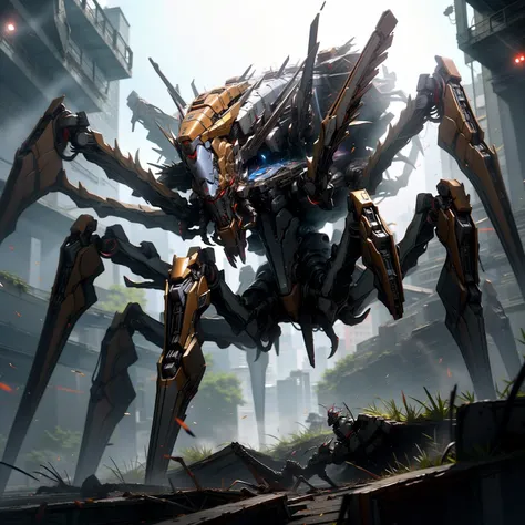 arachnophobiaAI, RRS spider mech <lora:ArachnoPhobiaAI:0.8> <lora:srd_v1_5:1>