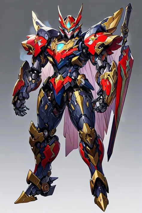 ((masterpiece)), (FRS:1.5), mecha, glowing eyes, full body, highly detailed, (heroic parts:1.5),(highly detailed full armor:1.2),mechanical parts, robot joints,<lora:srd_v2:0.6>