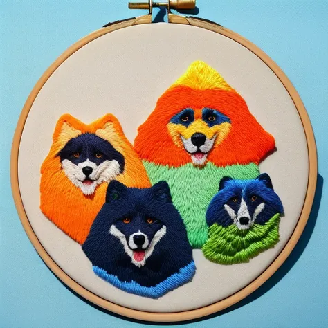 family, embroidery by embarg