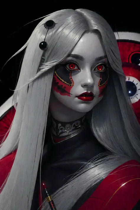 ((best quality)), ((masterpiece)), (highly detailed), creepy woman, long hair, floating hair, ((red eyes)), ((eyeliner)), <lora:Horror:0.7>, <lora:puparia_style_offset:0.9>, puparia style