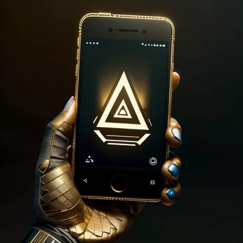 masterpiece, luxtech, hand holding a smartphone, luxurious, scifi, commercial, advertisement, in focus, best quality, studio lighting, <lora:LuxTech:1>