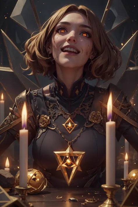 <lora:detail_slider_v4:0.8>,
1 girl, adult (elven:0.7) woman, brown eyes, dark blonde shaggy hair,
<lora:GoodHands-beta2:0.8>,
solo, upper body, looking up, detailed background, detailed face, (<lora:LuxTech:0.6>, luxtech theme:1.1), (glowing eyes:1.05), necromancer, cultist, summoner clothes, pendant, casting spell, evil smile, pentagram, surrounded by evil glowing magical runes, dark essence, floating particles, purple magic energy, calling forth otherworldly souls, haunted candles in background, wind, omen, ethereal atmosphere,