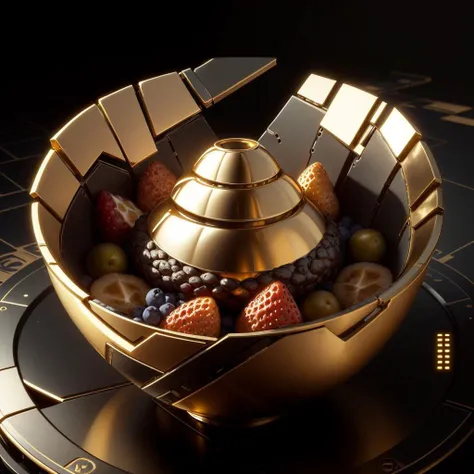 <lora:LuxTech-20:0.8>,luxtech ,scifi, luxurious,  
bowl of fruits ,