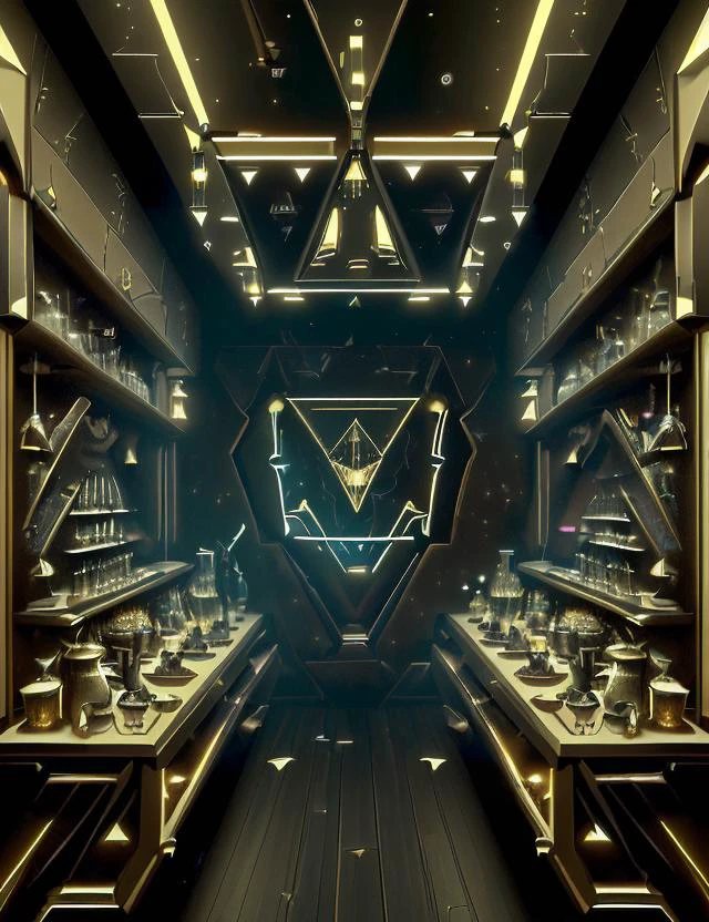 ((best quality)), ((masterpiece)), ((realistic)), (detailed),LuxTech Unicorn Tears Elixir Dispensary, Pendant Light,Cups/Glasses, PatteTissage tapestry, LED Bulbs, Track Lighting, fantasy, scifi, tech, futuristic, ((masterpiece)), 8K, HDR, <lora:LuxTech-20:1>