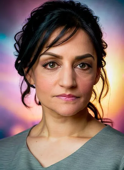 Portrait of a Spanish woman aged 3 0 in 2 0 2 0. rewarded photography, 5 0 mm, Studio lighting.