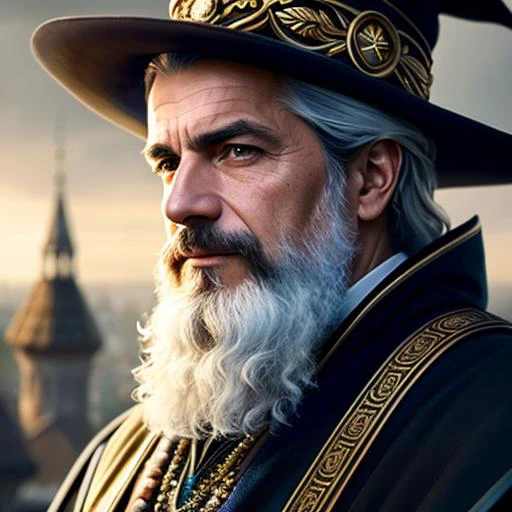 modelshoot style, (extremely detailed CG unity 8k wallpaper), full shot body photo of the most beautiful artwork in the world, wizard,professional majestic oil painting, Antonio Moro, trending on ArtStation, trending on CGSociety, Intricate, High Detail, Sharp focus, sharp image,dramatic, photorealistic painting art by midjourney and greg rutkowski