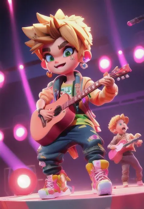 <niji-se-3d>, justin bieber, cute, singing, front view