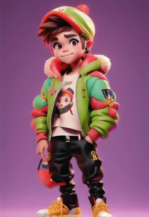 <niji-se-3d>, justin bieber, cute, singing, front view