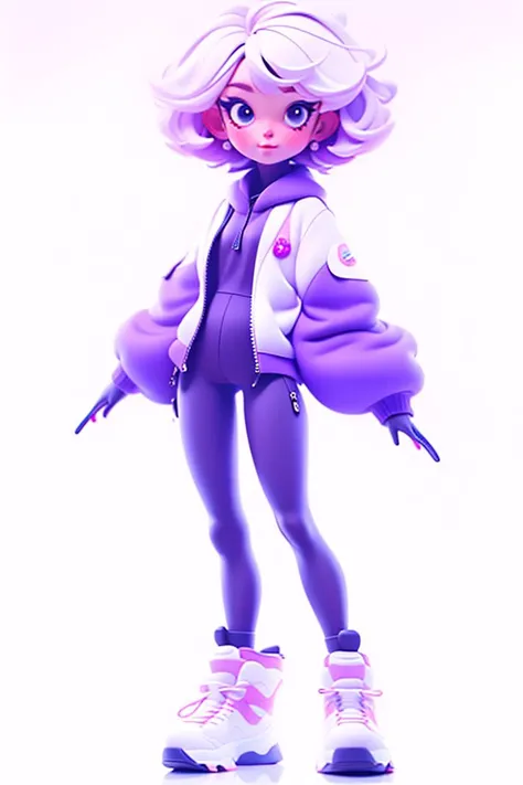 (((white background))),purple AND black clothes,masterpiece, best quality, 1girl,  (short hair:1.5),science fiction, solo, standing,  simple background ,3DMM,<lora:nijiMecha:0.3>,  <lora:3DMM_V10:1>