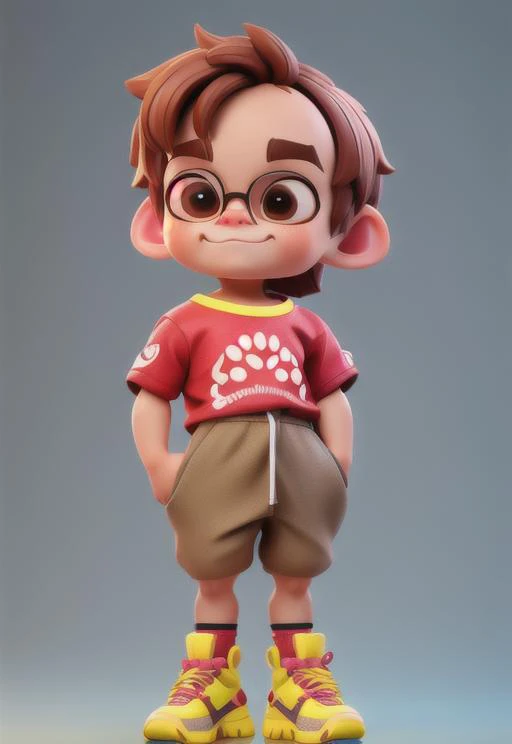 <niji-se-3d>, 1boy, cute, good body shape, T-shirt, front view, full body, best quality