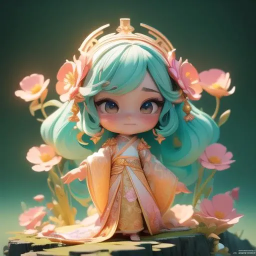 (masterpiece, best quality:1.5),masterpiece, best quality, 8k, insane details, intricate details, hyperdetailed, hyper quality, high detail,
chibi,aquatic flowers,1girl, wearing hanfu,colorful,(translucent),
simple background, background, soft cinematic lighting, octane render, studio lighting, art, light color,