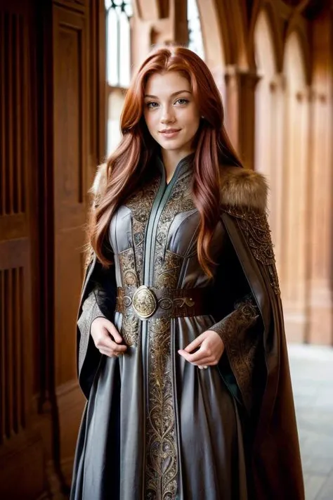 tayl0r-001 ((full body shot)), tiara, earrings, dark makeup, wearing intricate fantasy coat with belt, intricate robes, FanRo, fantasy picture in the style of Tolkien. <lora:FantasyRobes-10:0.5>,<lora:add_detail:1>