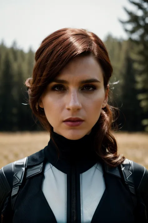 A stunning intricate full color portrait of ayc , wearing a black widow outfit, epic character composition, by ilya kuvshinov, alessio albi, nina masic, sharp focus, natural lighting, subsurface scattering, f2, 35mm,<lyco:AyaCash-RealVision-V1.0:1.0>,