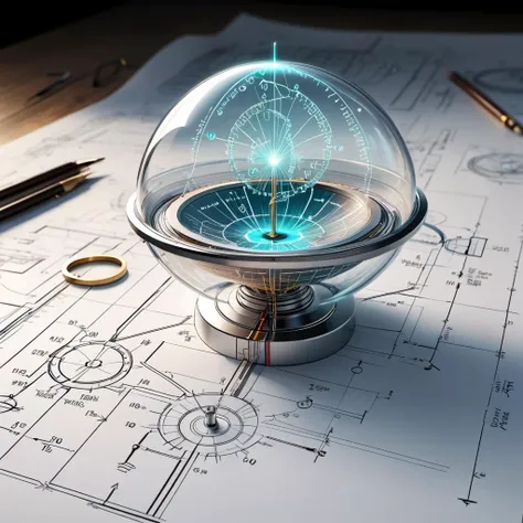 Schematic style technical drawing representing it's a kind of magic, ultra-sharp focus, detailed, 8k UHD, technical drawing, schematic drawing