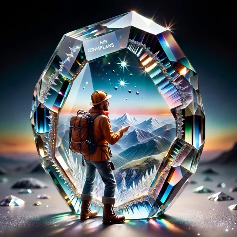 adventure photo representing made from crystal, cs-cr1stal-v27-1000, set in an adventurous environment, embodying the spirit and mood of exploration and discovery