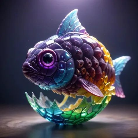 voronoi pattern, photorealistic picture of intricate zhibi animal made of (realistic translucent wax-like material:1.1), v-ray, volumetric light, physically based render, pbr, 8k, translucent material, sphere surrounded with isometric cubes, cube cut with sphere, detailed, particles, water