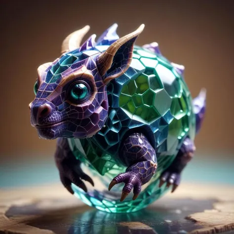 voronoi pattern, photorealistic picture of intricate zhibi animal made of (realistic translucent wax-like material:1.1), v-ray, volumetric light, physically based render, pbr, 8k, translucent material, sphere surrounded with isometric cubes, cube cut with sphere, detailed, particles, water