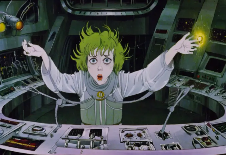 (magic lights inside translucent materials:1.22), (big expressive eyes, presenting artistic feminine hands:1.125), soviet cartoon in style of kachanov, ([ young scared : dominant witch :0.7] woman with messy childish haircut and very long lashes :1.115) (operates a xenomorph bound to surgical table:1.2), (intricate white futuristic lab robe of quantum engineer:1.12), (feminine hands, rim light:0.925), (correct fingers, realistic natural skin texture:0.96), (moody cinematic, modelshoot style, amateur model, analog style:0.83), ([shallow depth, low key light, dark shot : toxic vapor, milky mist, film grain, spooky, gloomy : 14]:0.955), (yellow-green morning toning:0.9), (analog film grain:1.605) 