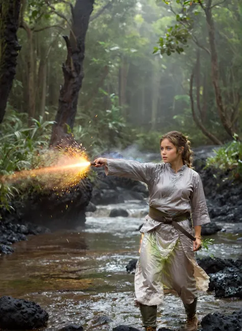 (Pure innocent adult woman wearing iridescent kung-fu master outfit is posing in offensive stance:1.1). This serene portrait captures a moment of quiet introspection in nature. The young woman is surrounded with mossy rocks beside a gently flowing (stream of lava:1.4). Her wide open eyes and focused posture suggest a deep concentration and attention to surroundings. (The dappled sunlight:1.2) filtering through (epic clouds:1.1) casts (a warm glow:1.1) on her (moist skin:1.1).
BREAK Her (iridescent gold-blue revealing jedi dress:1.2) contrasts with the natural dimmed pastel color palette. Her look contrasts a lot with this verdant landscape. Charming woman as a martial art master have a shiny and big charming eyes and very artistic and seducing face expression. Woman looks happy and joyful with parted lips and teeth partially exposed.
BREAK This dramatic photograph captures the awesome power of a volcanic eruption in its full, terrifying glory. The immense ash cloud billows upward, its dense, roiling masses forming a colossal mushroom shape against the somber sky. The monochromatic palette, dominated by shades of gray and brown, lends a stark, almost apocalyptic atmosphere to the scene. Despite its ominous nature, there is a raw beauty in the intricate textures of the ashâvoluminous, folded, and turbulent like a god's troubled dreams made visible. The sense of scale is staggering, with the eruption dwarfing the hint of landscape below. This image evokes a visceral response, reminding us of nature's untamed fury and our own fragility in the face of such cataclysmic events. It is a humbling portrait of Earth's geologic might, both mesmerizing and unsettling in its grandeur.
BREAK Photograph is featured with noticeable rim lighting effect and strong gloom. subject in sharp focus against blurred background, natural lighting, soft shadows, muted green color grading, low contrast, slight vignetting, minimal chromatic aberration, diffused highlights in foliage, strong swirly bokeh, slight motion blur in subject's hair suggesting movement.
<lora:Meostigmat_f1.7_100mm-000019:0.67> <lora:Gl1tchBasalt-000021:0.33> Gl1tchBasalt