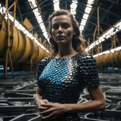 1girl,realistic body shot of (elegant Slavic woman:1.15)(clothes that look like fish scales), (small scales skin:1.0) with natural skin texture and intricate body art and perfect feminine anatomy, shining scales,
brake,
abandoned industrial zone in Chernobyl, Voronoi-shaped blocks on the ground, dark carbon voxels with sharp edges, low-poly abandoned nuclear plant, (perfect hands:1.23), (glitter:0.85), (shiny black slime, Voronoi scales, depth of field, (swirly bokeh:1.275), (Kodak Portra 400:0.925) :1.25), (realistic complex abandoned nuclear plant background:1.1), shiny glass, (cosmic horror, gloom, light leaks, mysterious, surreal:1.1), remarkable masterpiece, celestial, ethereal, epic, magical light flares, natural soft dreamy lighting, ((warm-yellow and cold-blue:0.85), cinematic look, ideal hand anatomy, hairy pubic, hairy armpits:1.25) <lora:add-detail-xl:1>