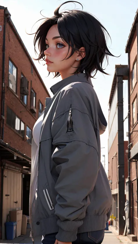 1girl, (tomboy:1.5), black hair, messy hair, grey eyes, industrial area, oversized jacket,
masterpiece, best quality, ((intricate)), <lora:breastsizeslideroffset:0.4> <lora:weight_slider_v2:0.> <lora:age_slider_v6:1>, <lora:skin_slider_v1:0.5>