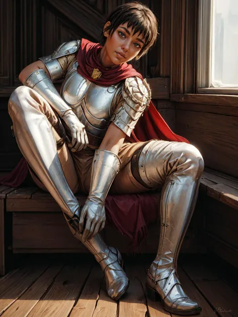 pov, 1girl,  casca \(berserk\), breastplate, brown gloves, thigh boots, shoulder armor, cape, pelvis curtain
masterpiece, best quality, intricate detail, realistic, photorealistic, 4k, high contrast, real life,   <lora:add_detail:0.5>,  <lora:skin_slider_v1:0.4>   <lora:breastsizeslideroffset:0.2> <lora:age_slider_v6:0> <lora:weight_slider_v2:0>   ,  <lora:CascaV1:0.8>