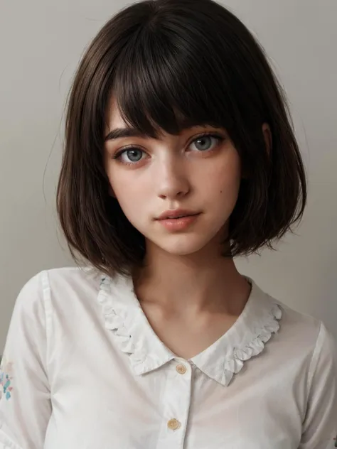 1girl, bob cut, bangs, black hair, frilled shirt, grey eyes, floral print, 
masterpiece, best quality, intricate detail      <lora:skin_slider_v1:0.5> <lora:skinny_new_skin:0.5>  detailed skin,  <lora:breastsizeslideroffset:0.6>