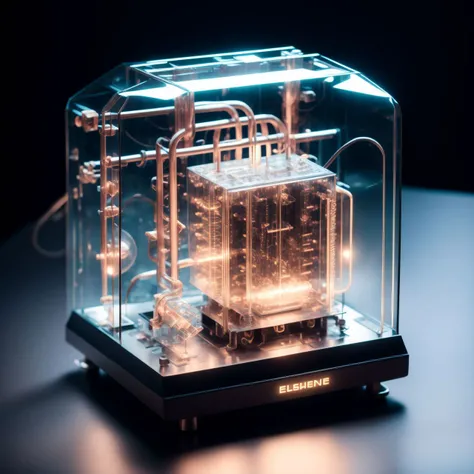 photo, a close up of an electronic device in a dark room (GlassDevice style:1) <lora:GlassDevice:1>
